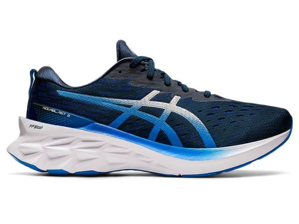 Asics Hardloopschoenen Heren, NOVABLAST Blauw/Zilver - Asics Sale | B2517046-PV